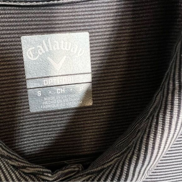 Callaway Opti-Dri Geometric Pattern Button Up Short Sleeve Golf Polo Shirt Sz S - Picture 6 of 9